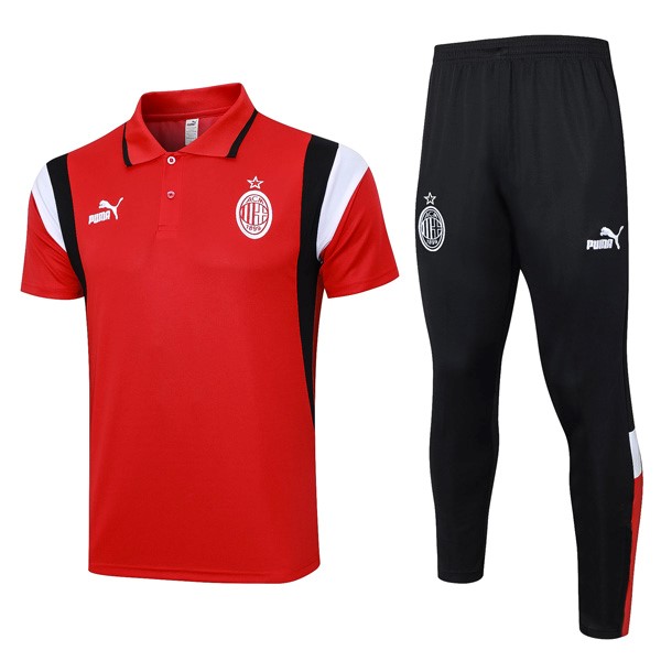 Polo AC Milan Conjunto Completo 2024 Rojo